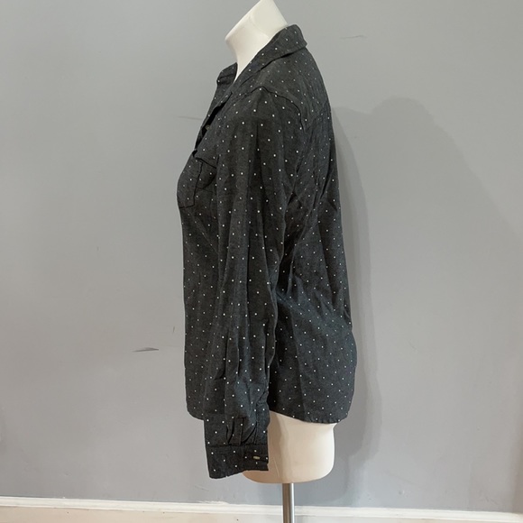 Old Navy Button Down Shirt Gray Polka Dot - Picture 4 of 9